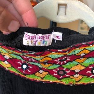 Black Flowy strapless top